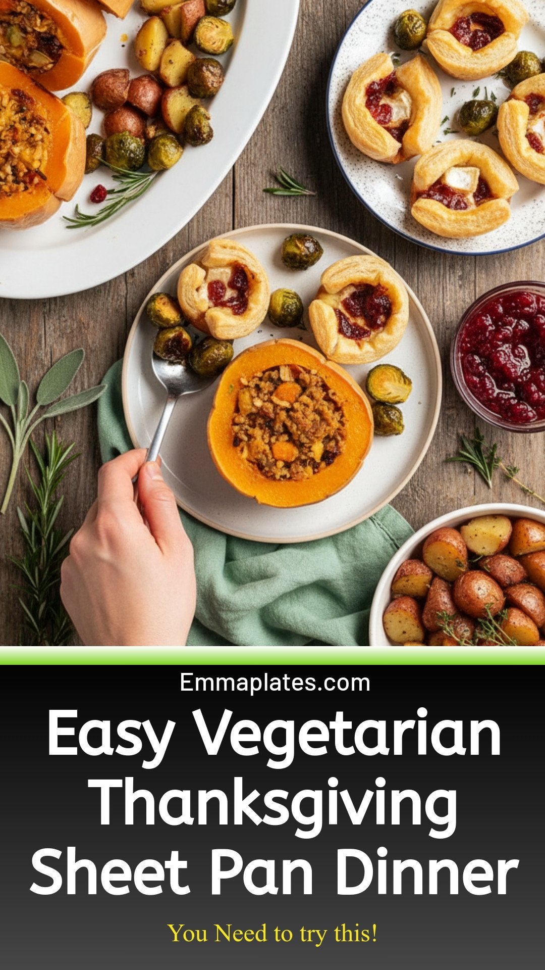 Your ENTIRE Vegetarian Thanksgiving Dinner on a Sheet Pan