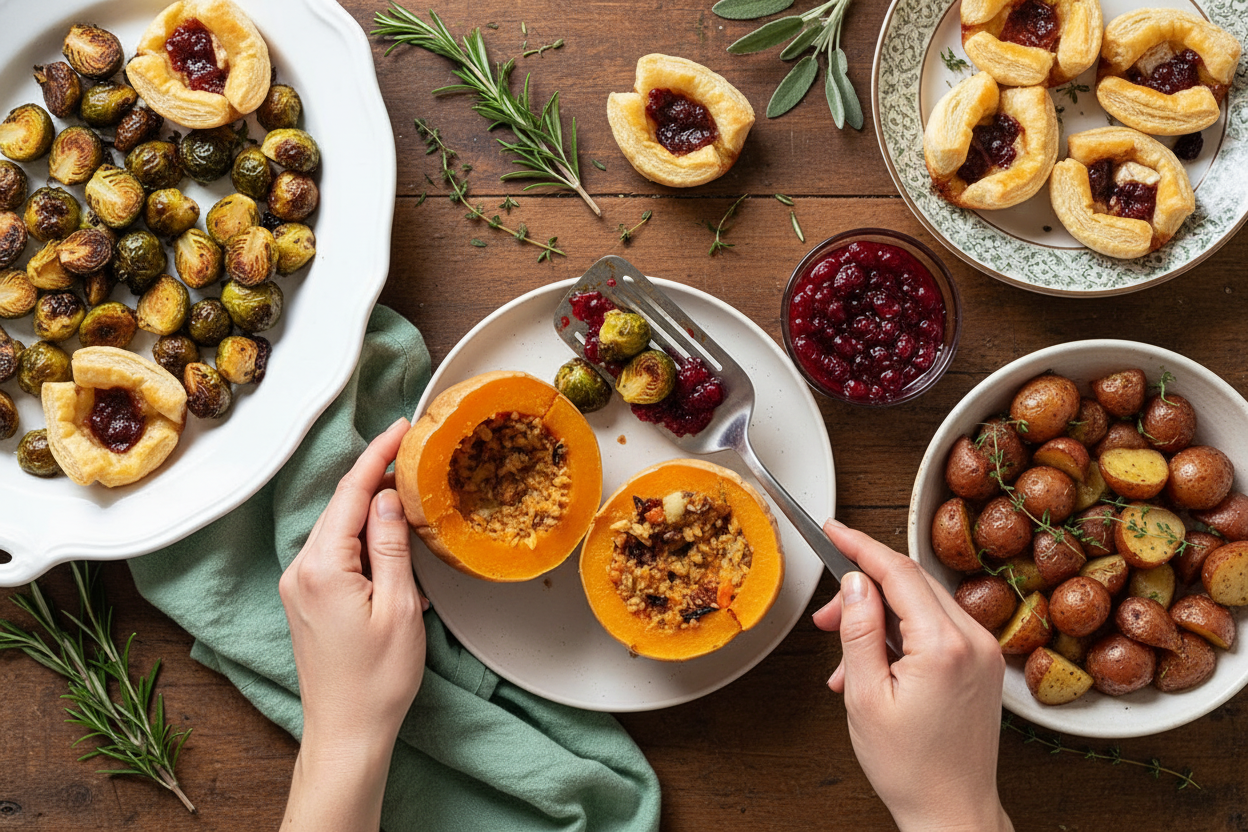 Easy Vegetarian Thanksgiving Sheet Pan Dinner