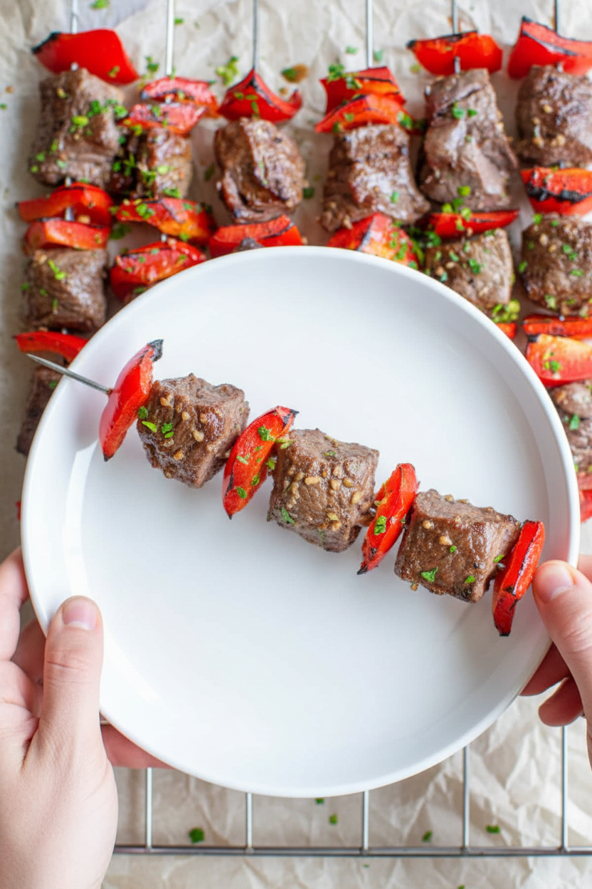 Five-Spice Oven Broiled Beef Skewers