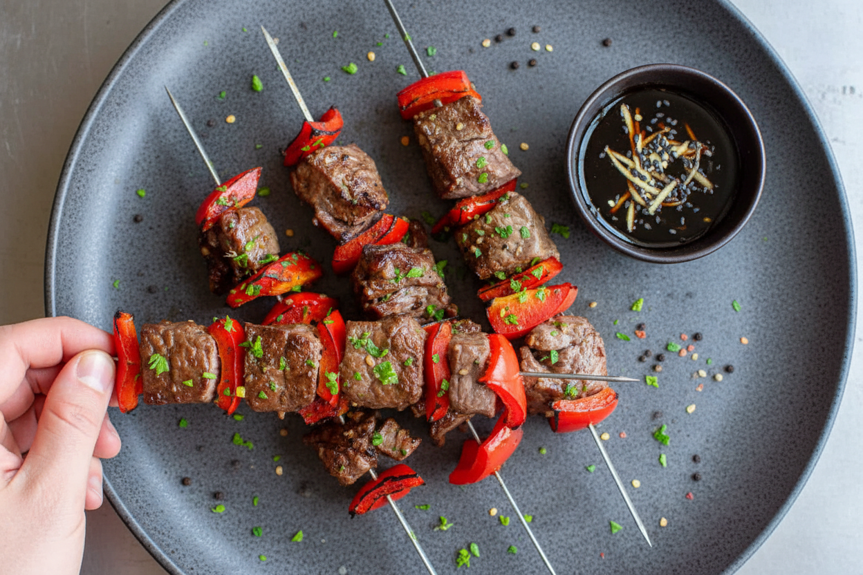 Five-Spice Oven Broiled Beef Skewers