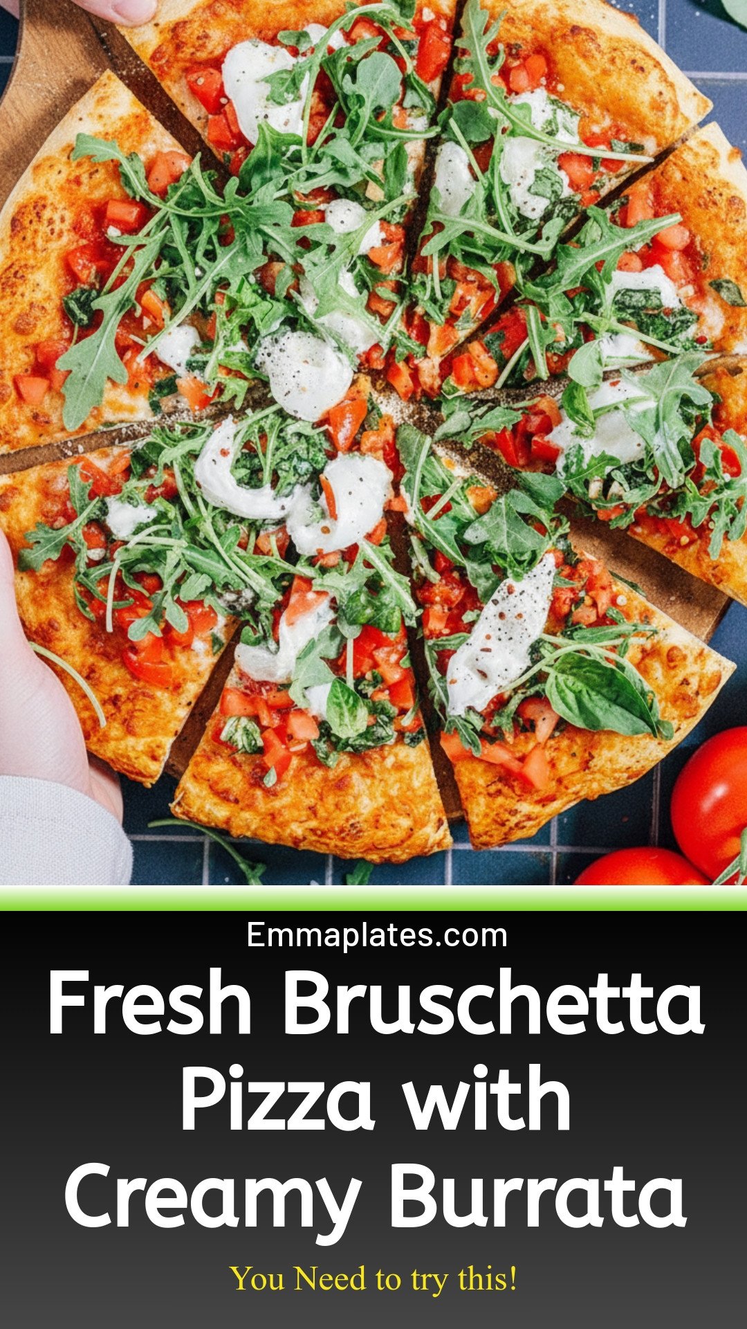 Fresh Bruschetta Pizza with Burrata (Vegetarian)