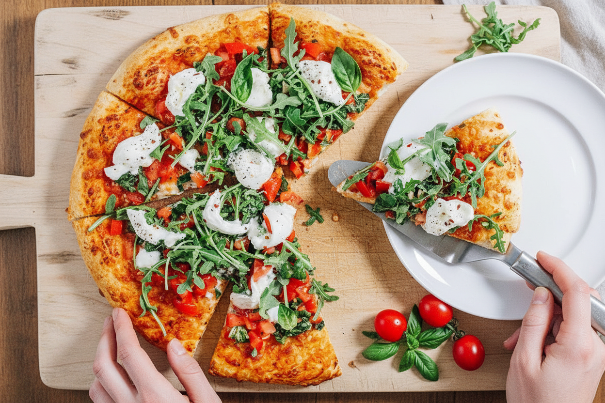 Fresh Bruschetta Pizza with Creamy Burrata