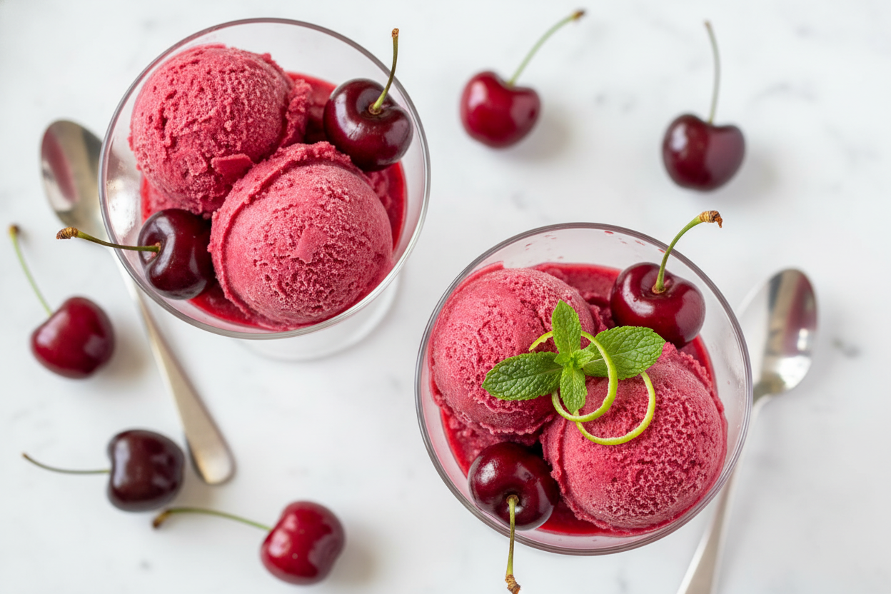 Fresh Cherry Sorbet Recipe for Summer