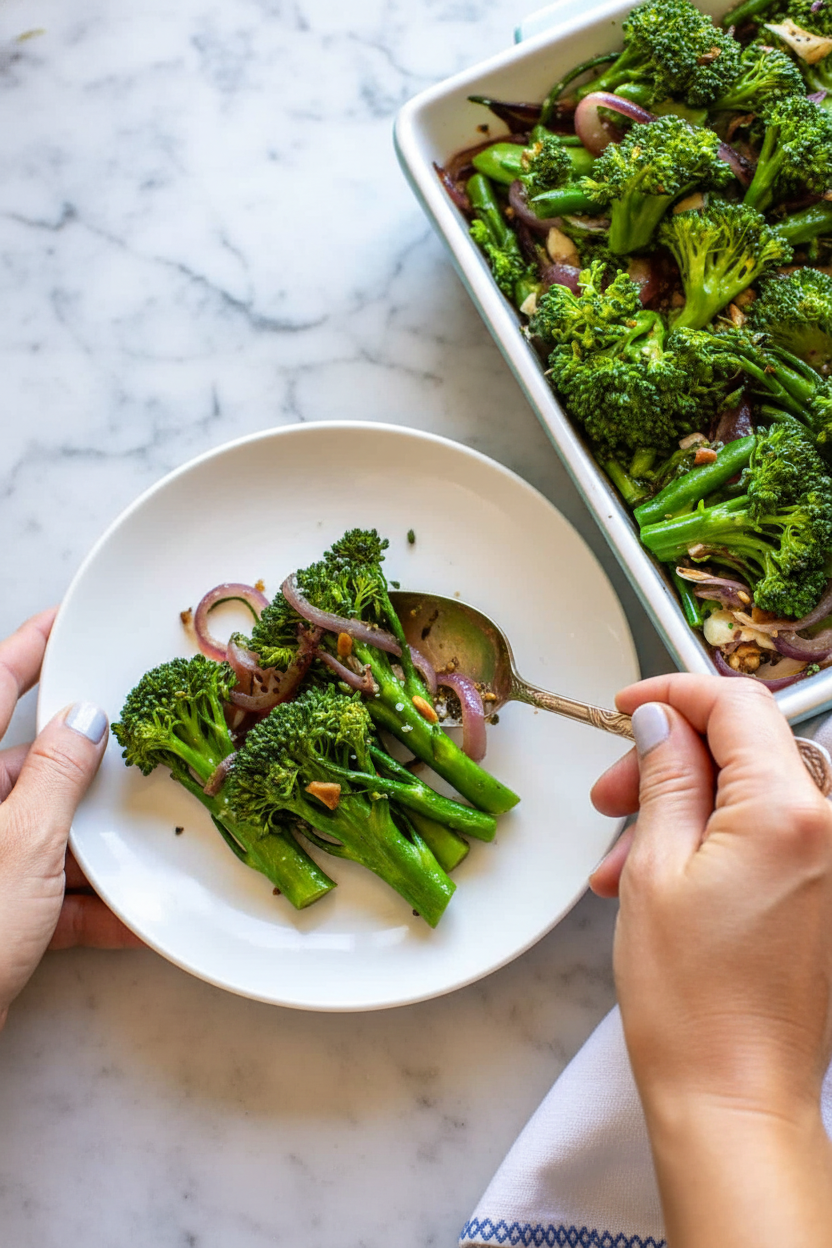 How To Cook Broccolini {With Garlic & Red Onions}