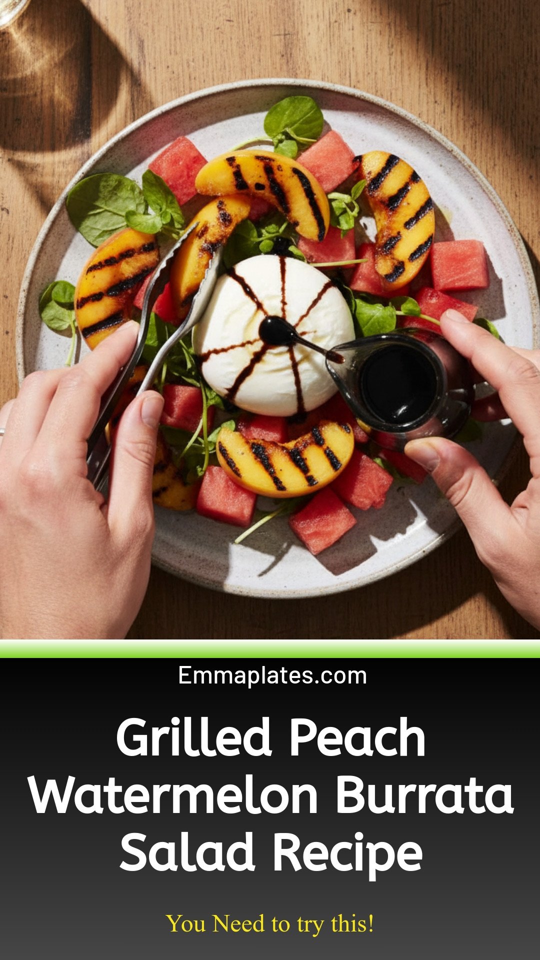 Grilled Peach and Watermelon Burrata Salad