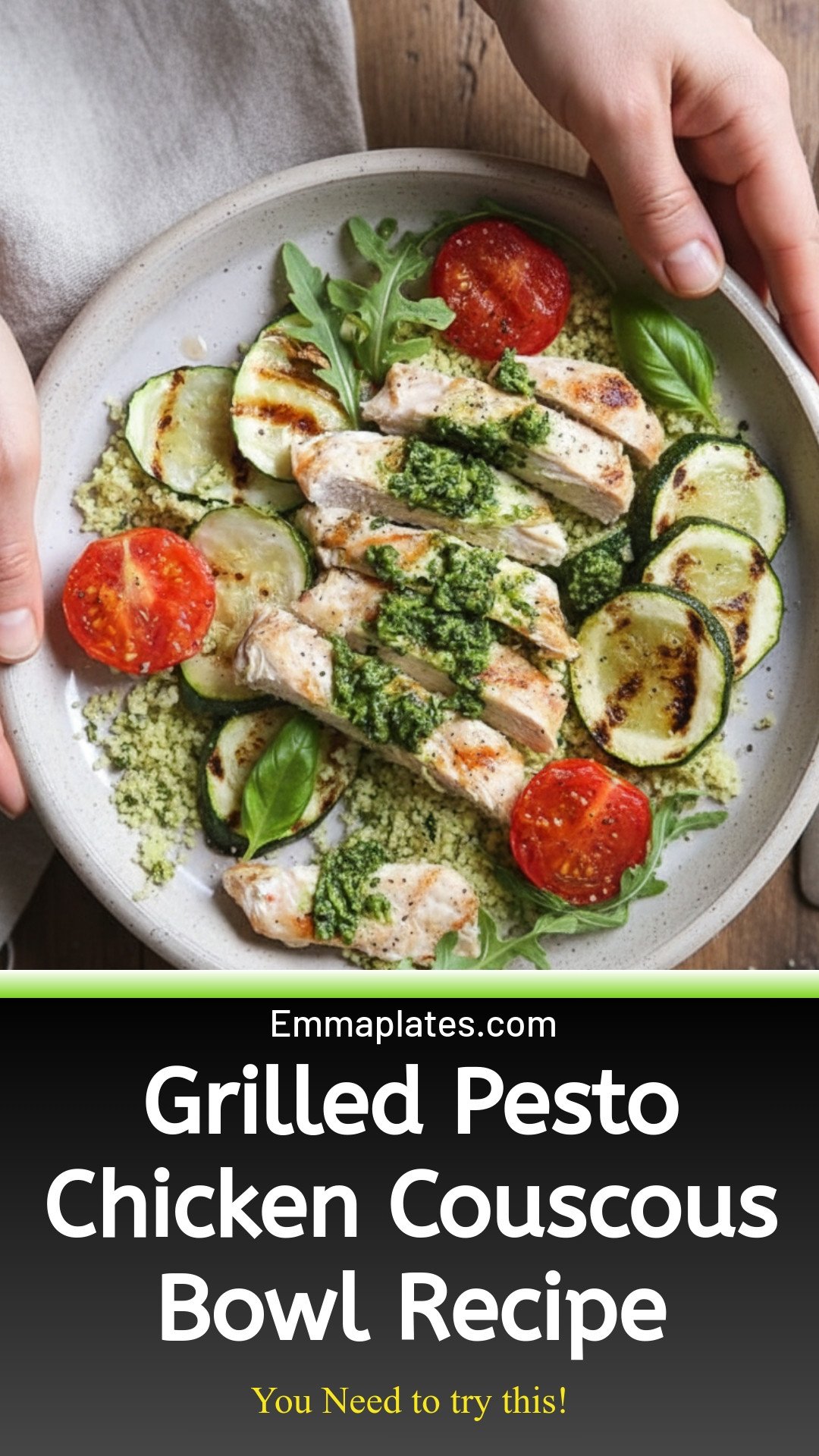 Grilled Pesto Chicken Couscous Bowls