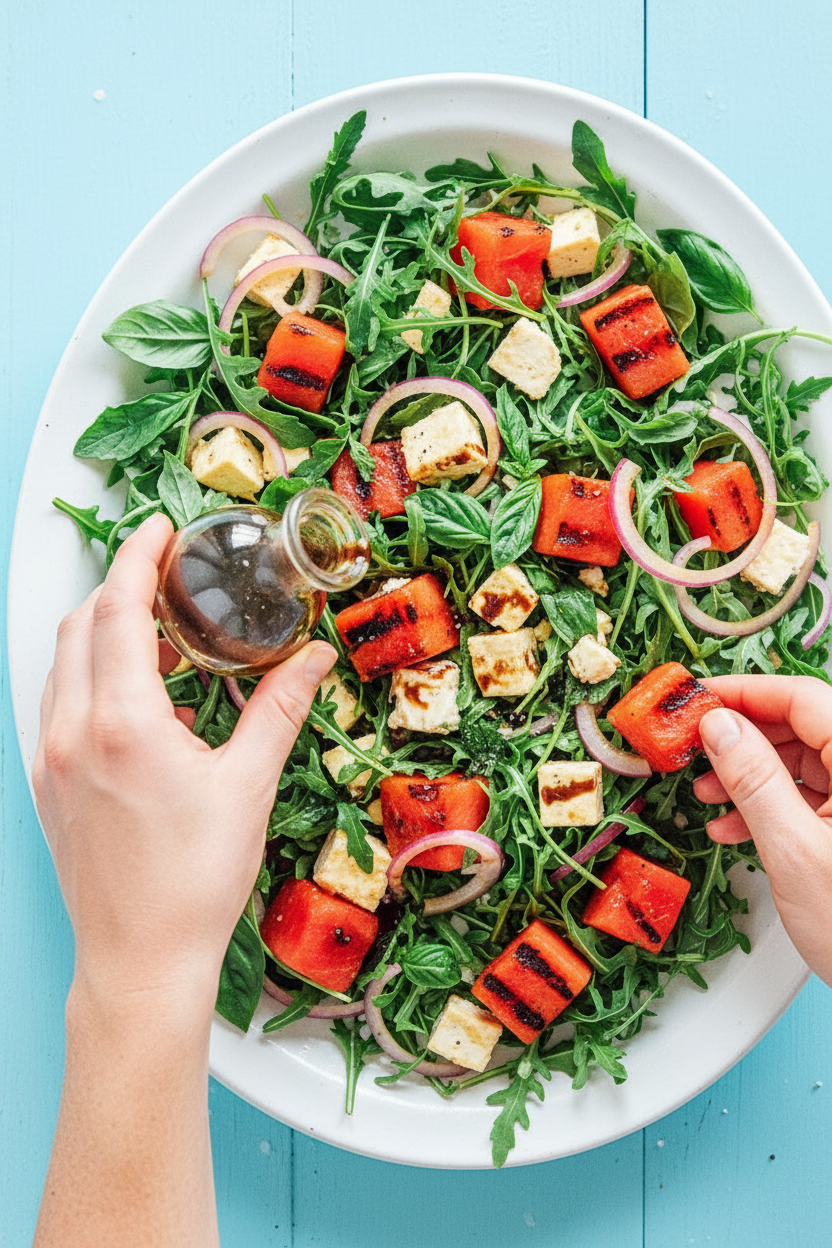 Grilled Watermelon Salad (with Feta and Mint!)