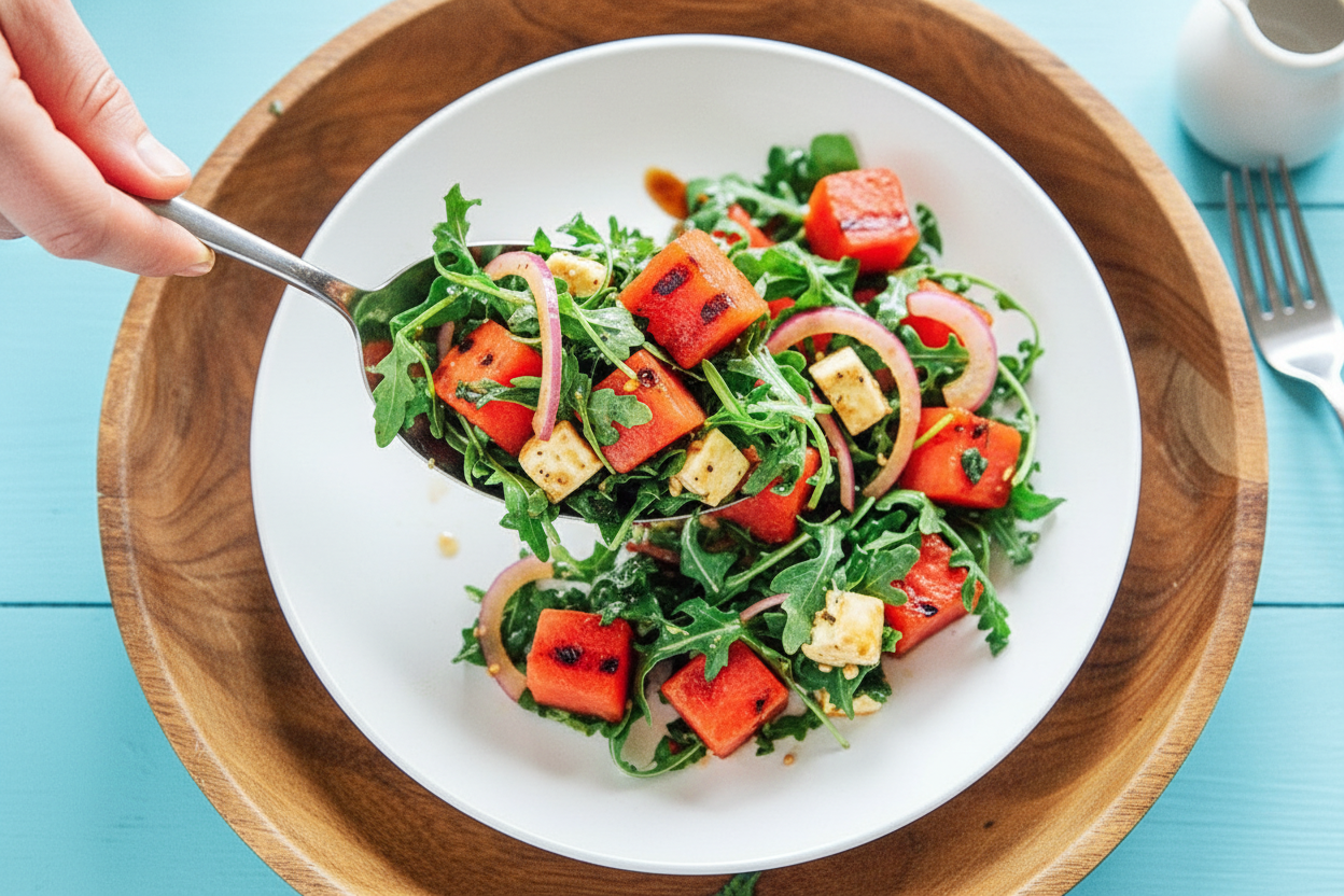 Grilled Watermelon Salad (with Feta and Mint!)
