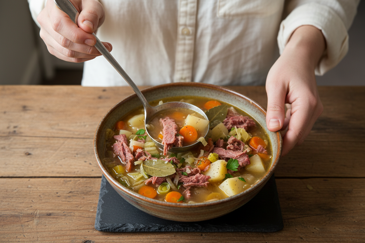 Hearty Corned Beef and Cabbage Soup Recipe