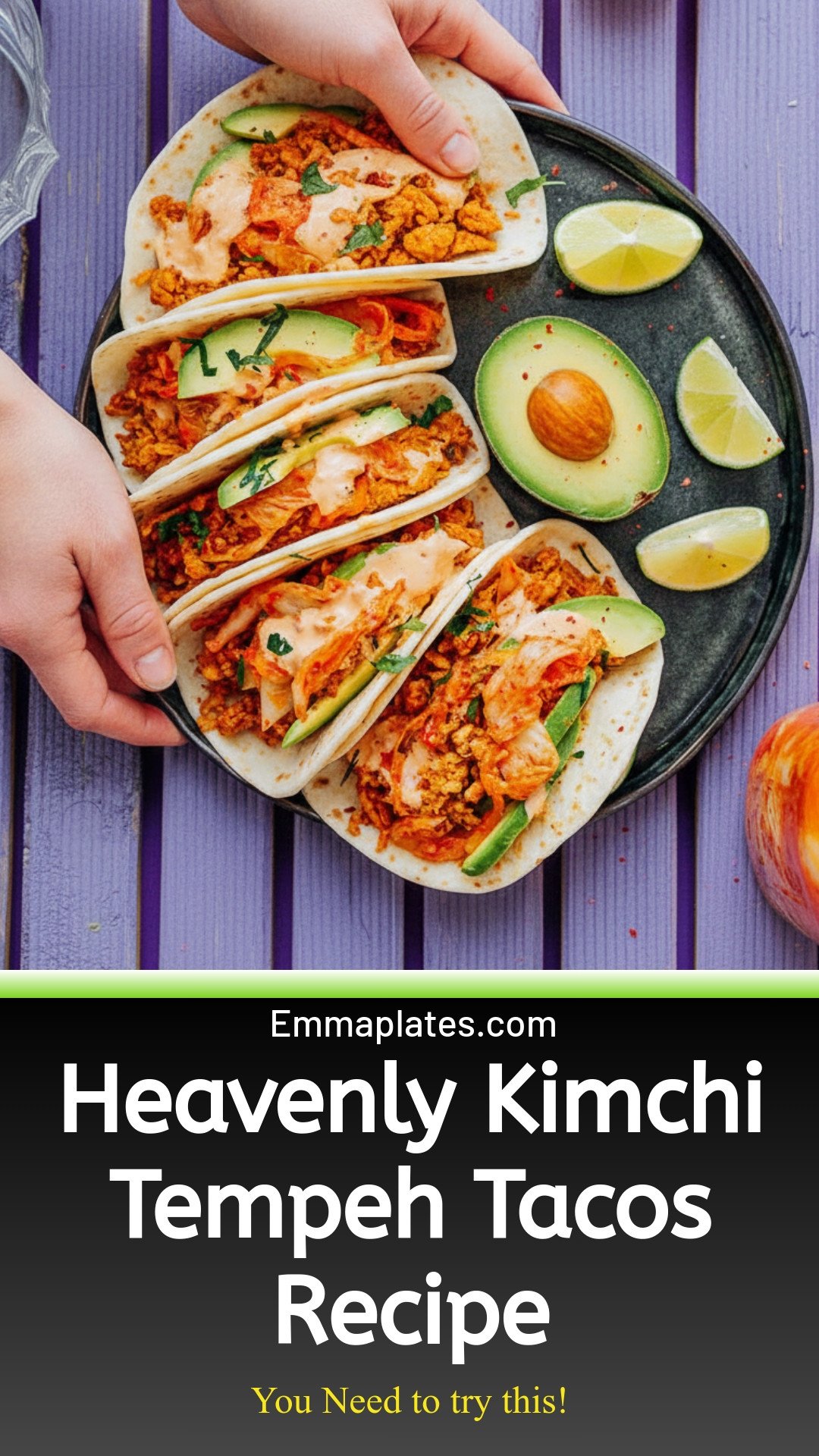 Heavenly Kimchi Tempeh Tacos