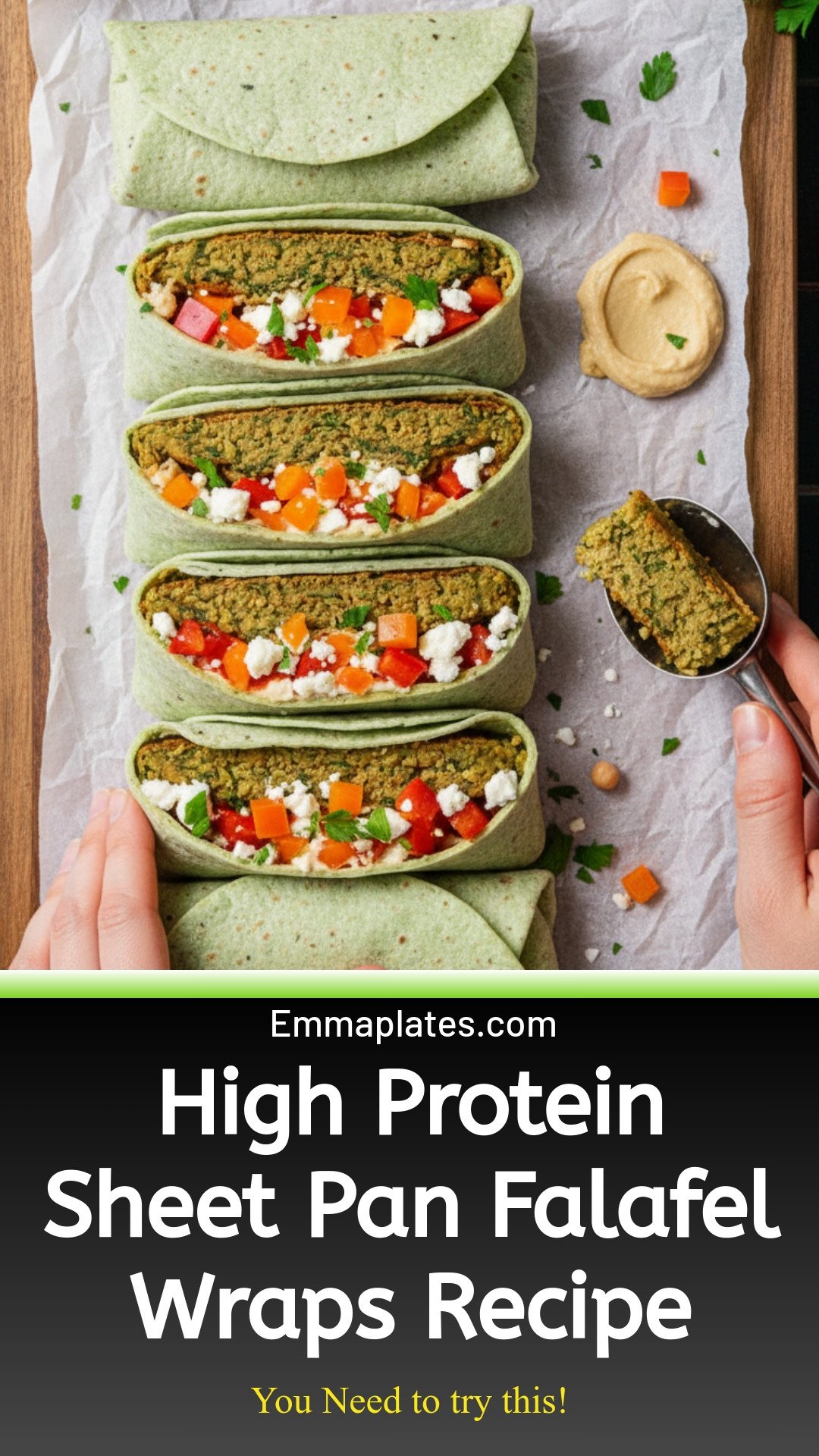 Sheet Pan Falafel Wraps (High Protein)