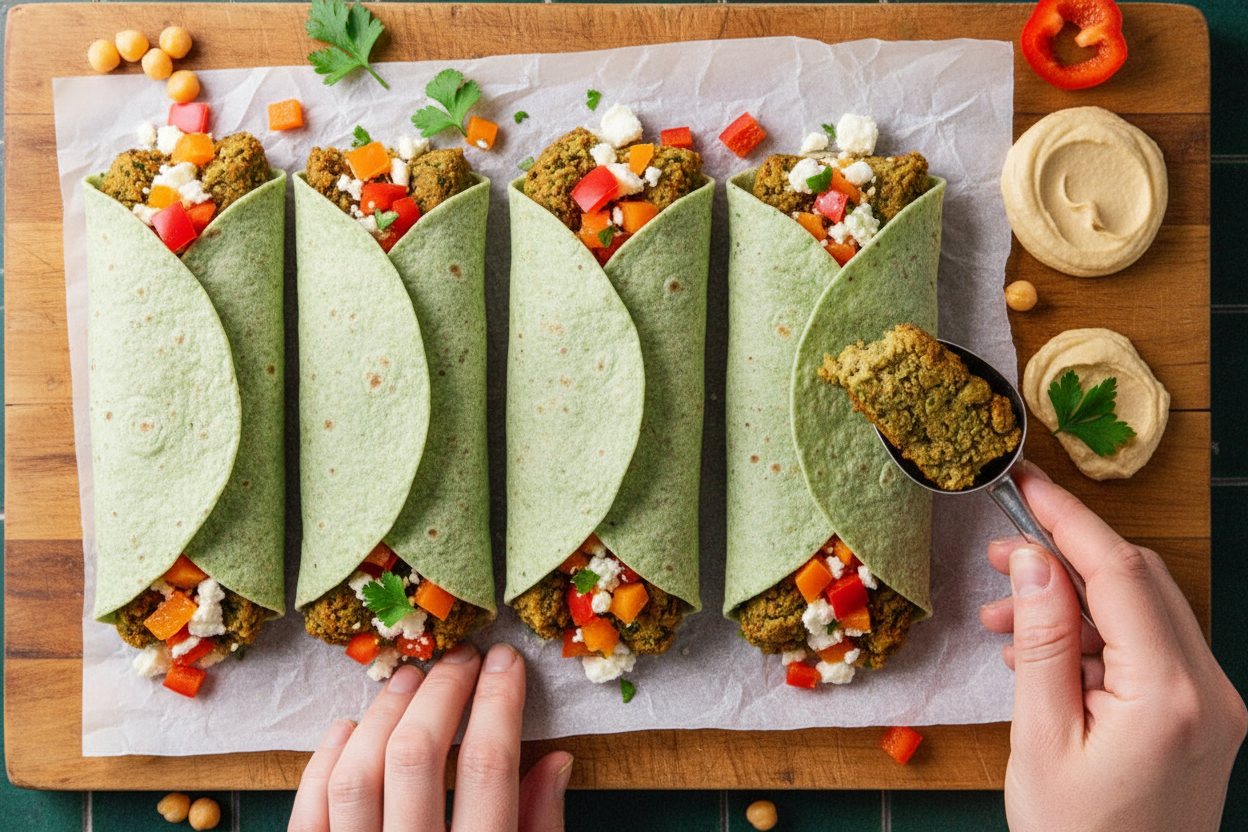 Sheet Pan Falafel Wraps (High Protein)