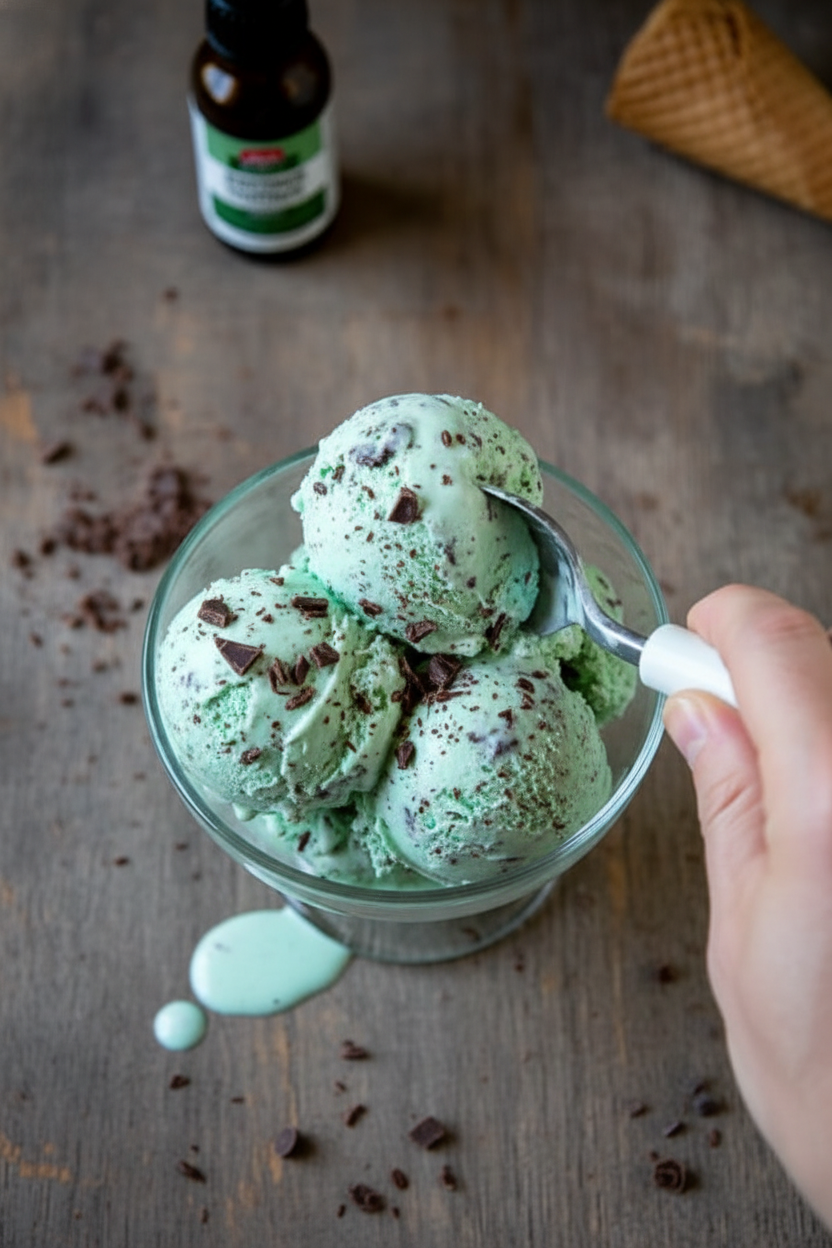 Homemade Mint Chocolate Chip Ice Cream - The Schmidty Wife