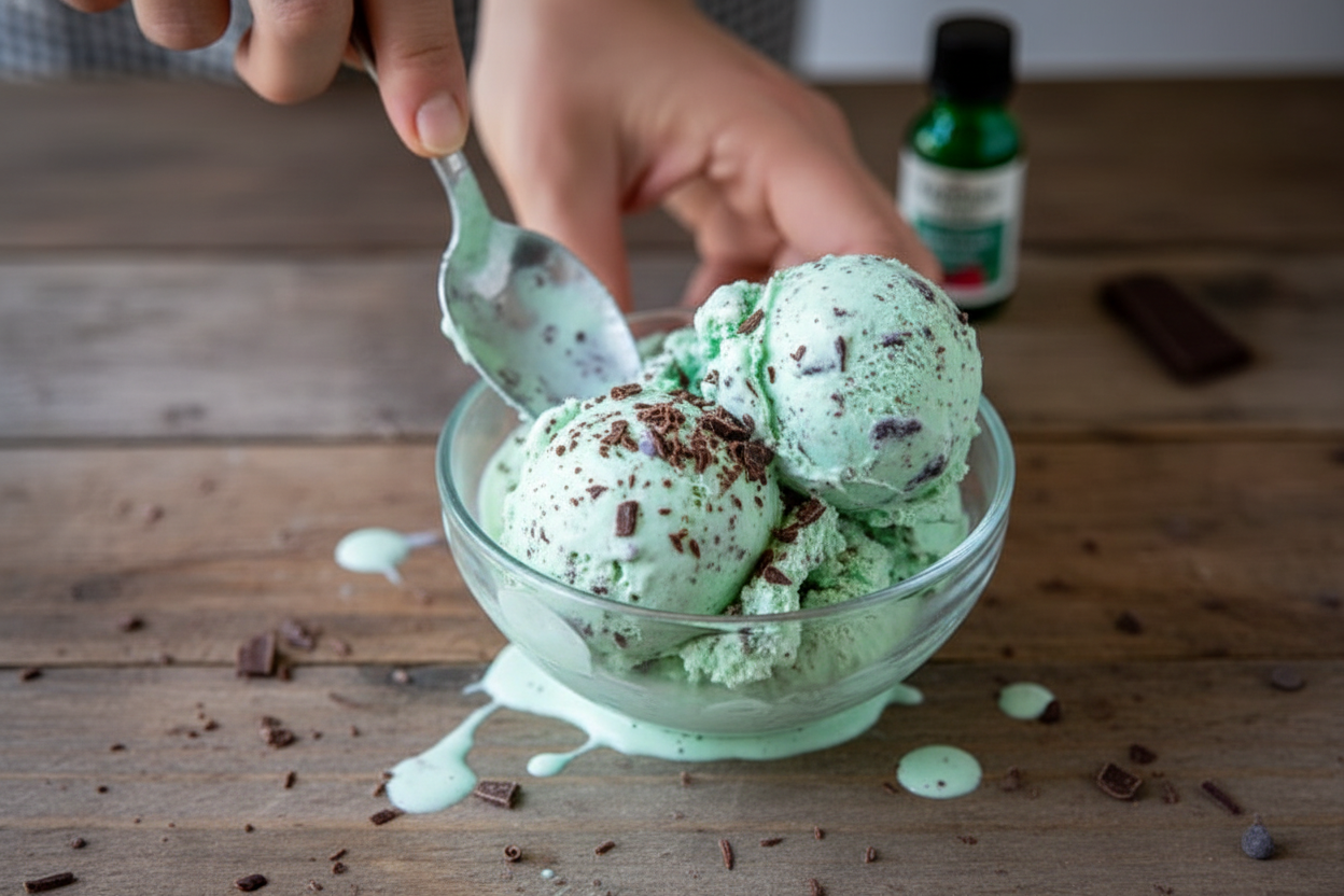 Homemade Mint Chocolate Chip Ice Cream - The Schmidty Wife