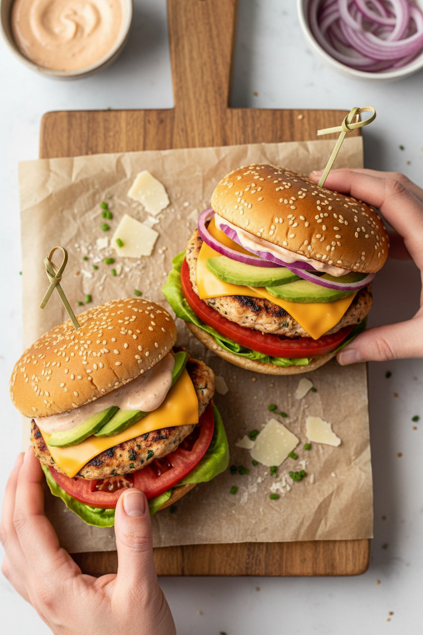 Juicy Ground Chicken Burgers