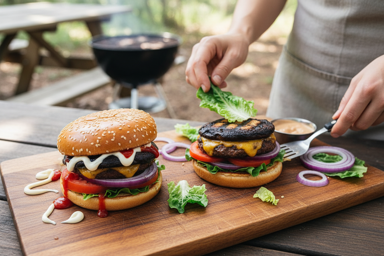 Grillable Juicy Portobello Mushroom Burgers