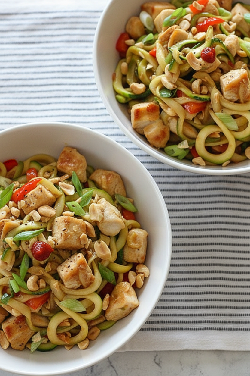 Kung Pao Chicken Zoodles For Two