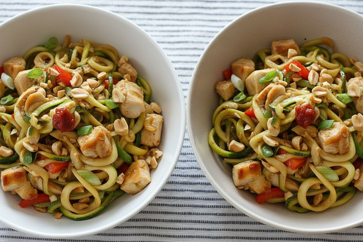 Kung Pao Chicken Zoodles For Two