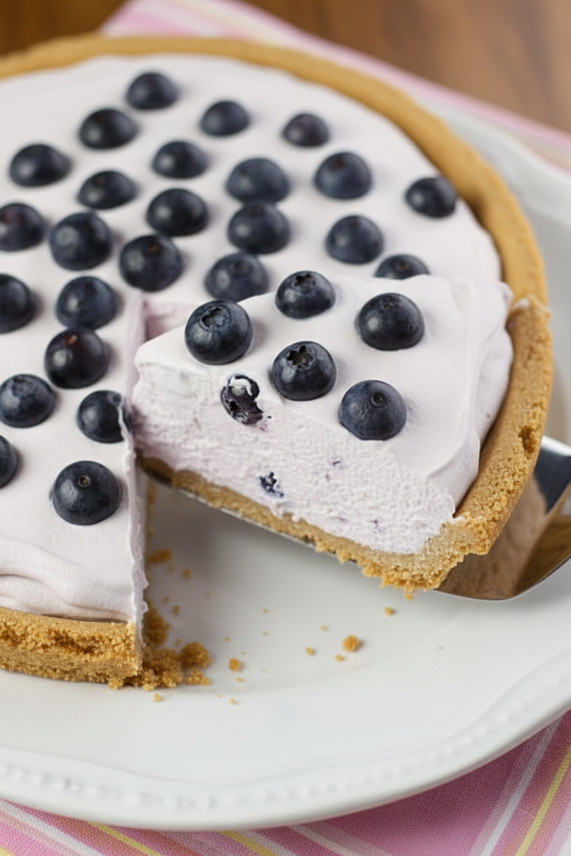 Super Light Blueberry Cream Pie