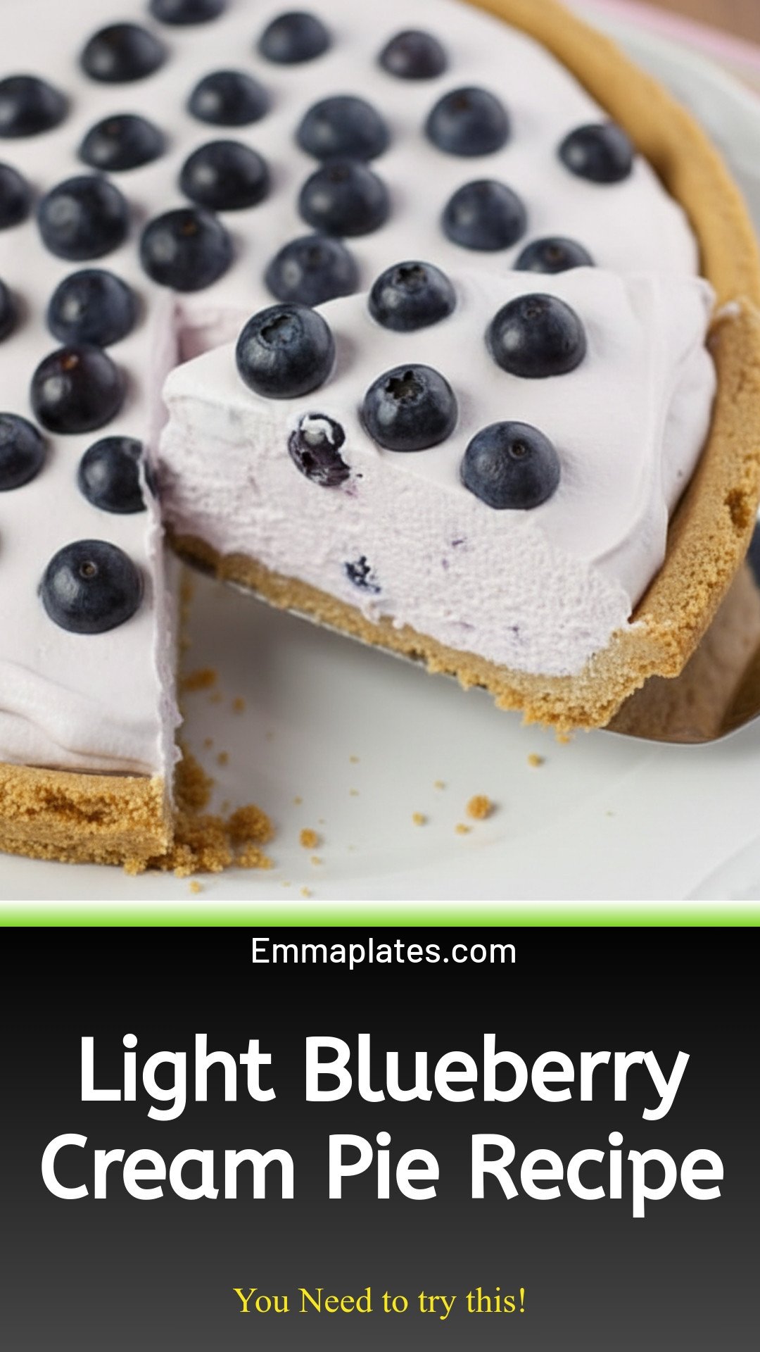 Super Light Blueberry Cream Pie