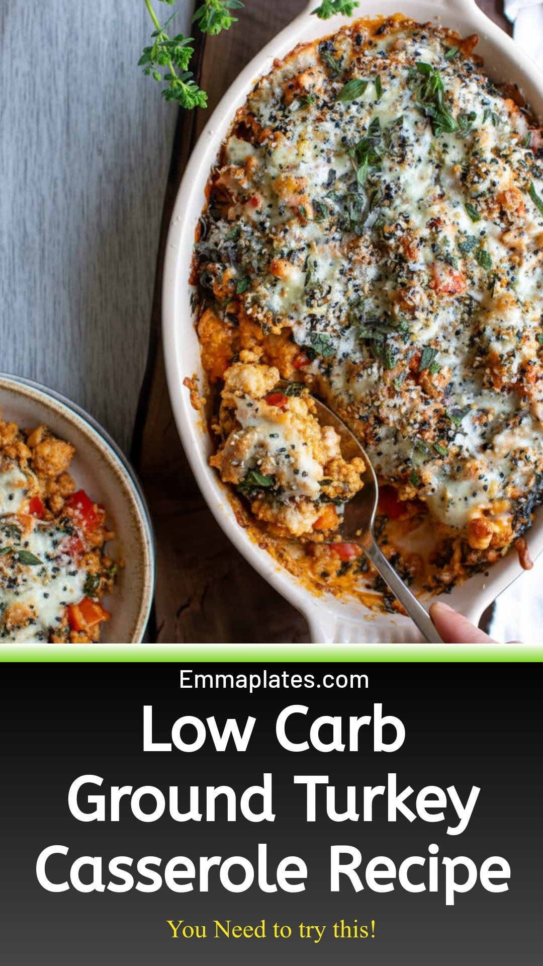 Kate's Best Easy Ground Turkey Casserole {Low Carb}