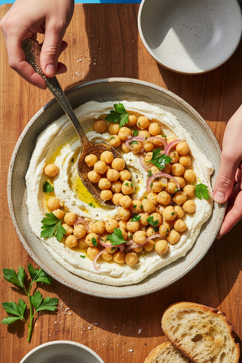 Marinated Chickpeas With Whipped Feta