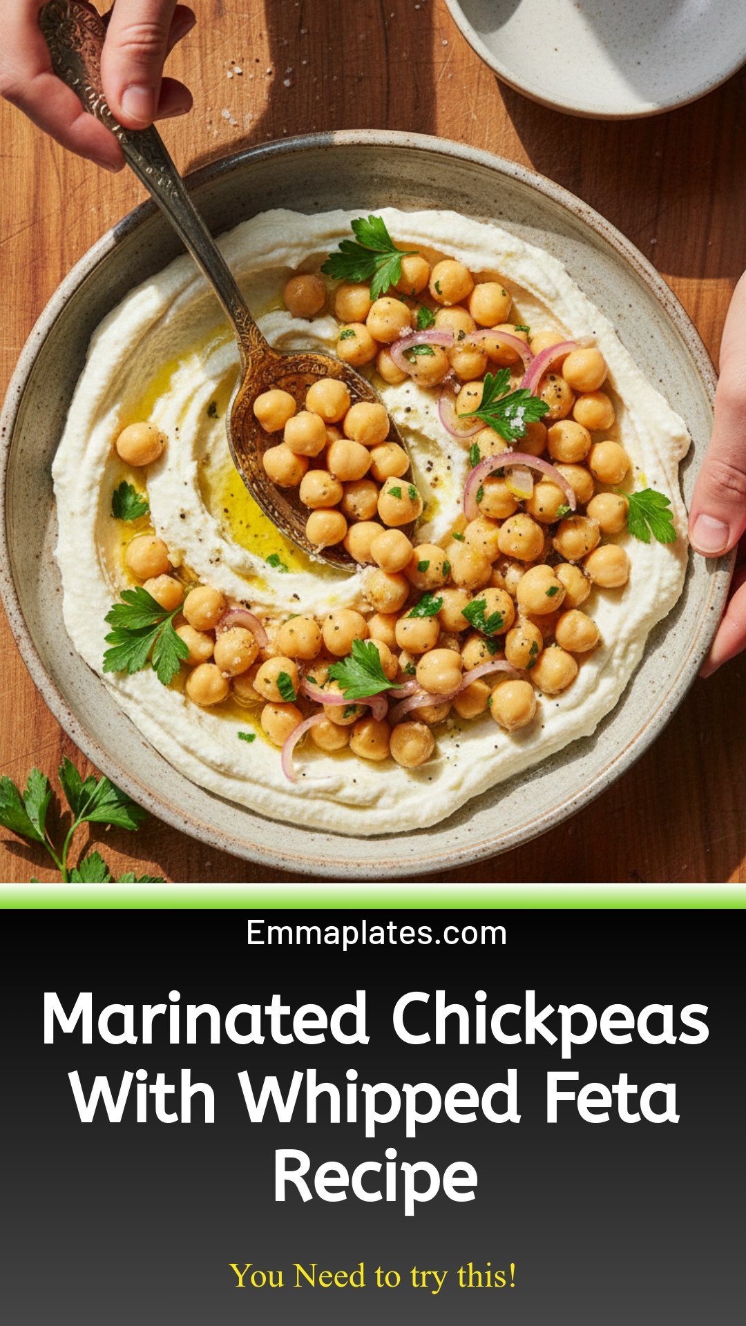 Marinated Chickpeas With Whipped Feta