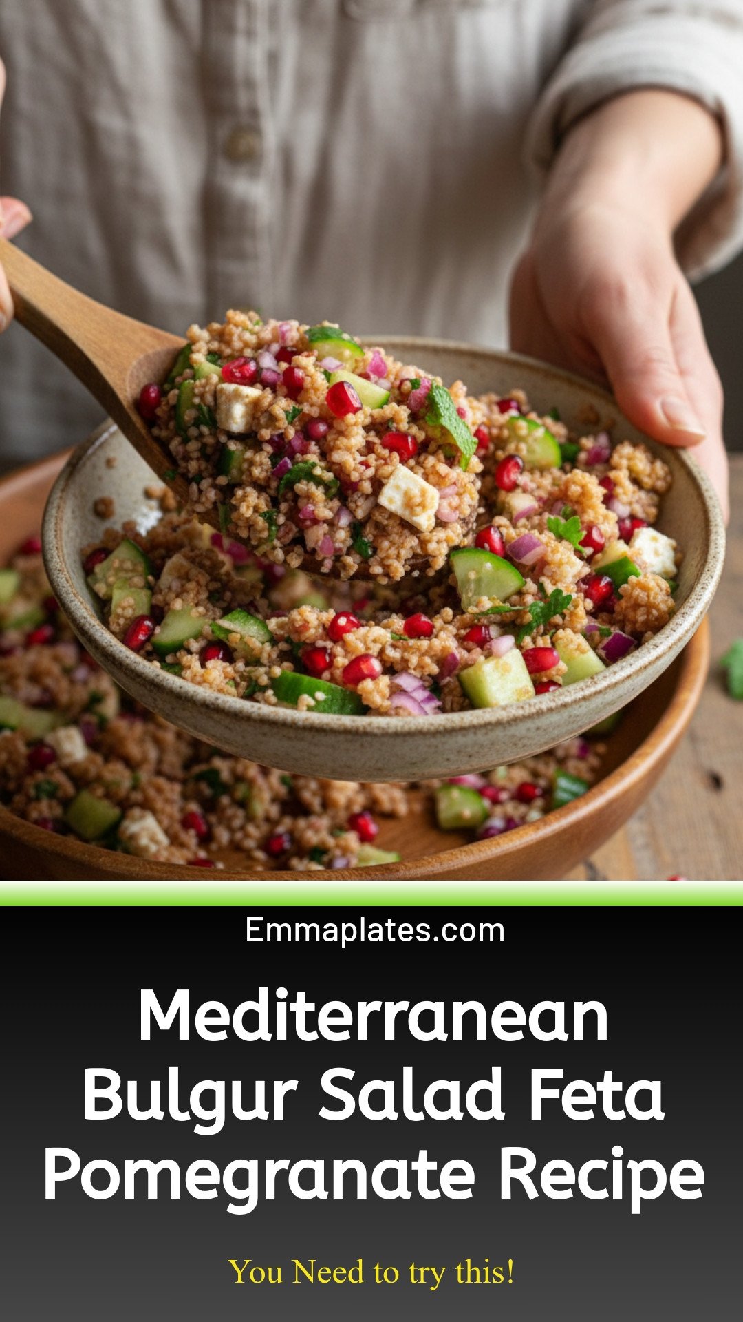 Mediterranean Bulgur Salad With Feta And Pomegranate