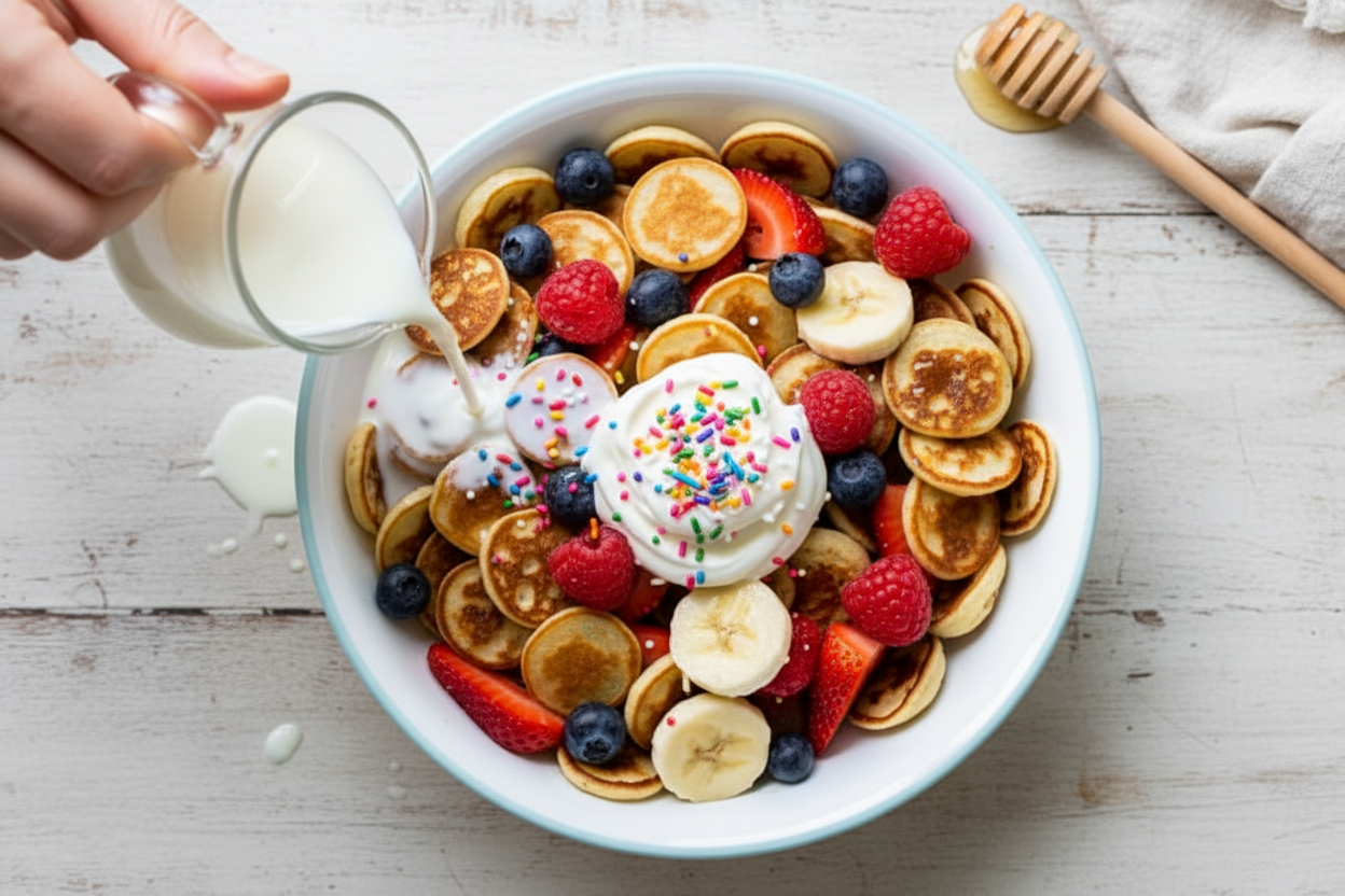 Banana Pancake Cereal (Mini Pancakes) - Skinnytaste