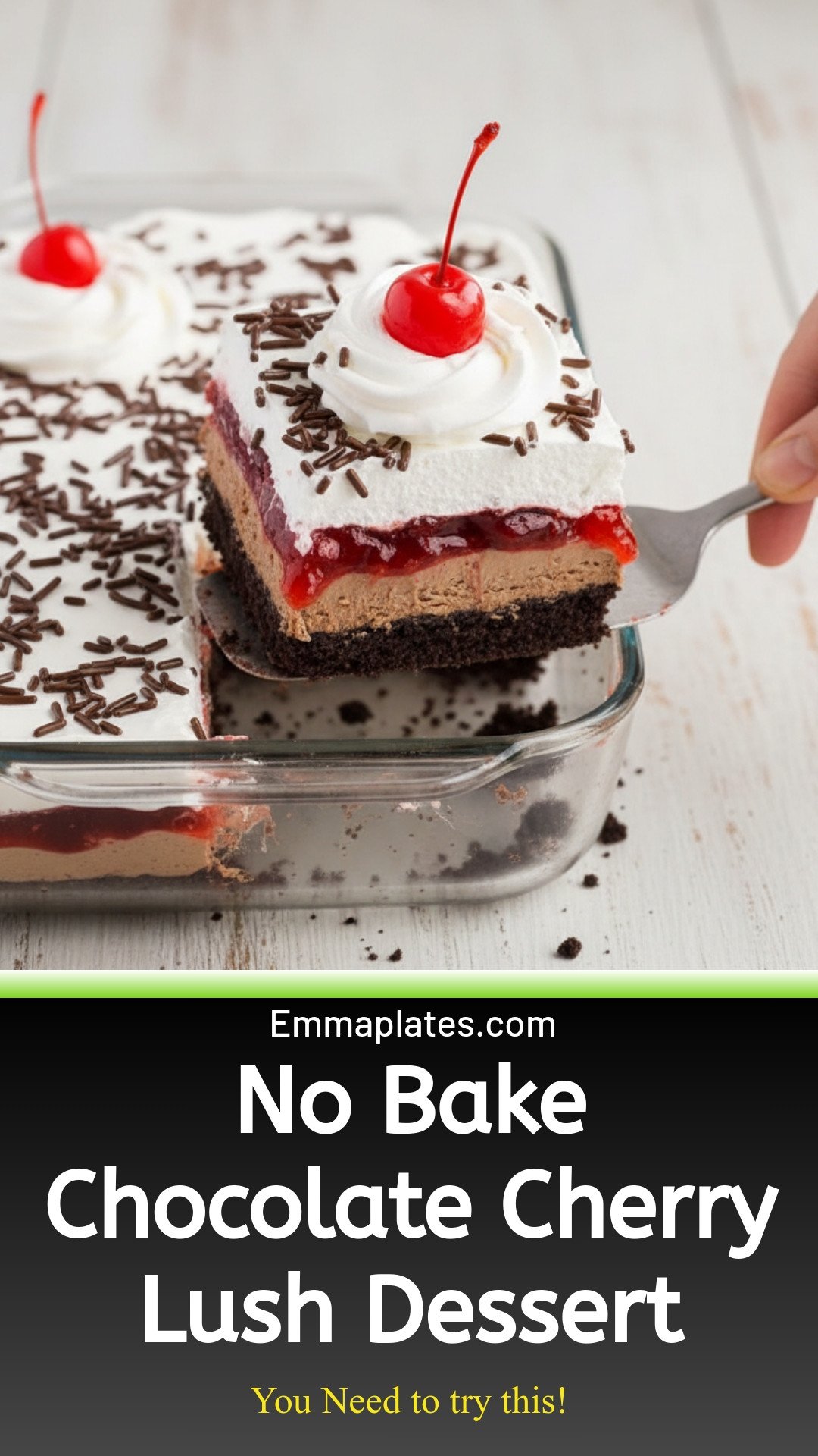 No Bake Chocolate Cherry Lush