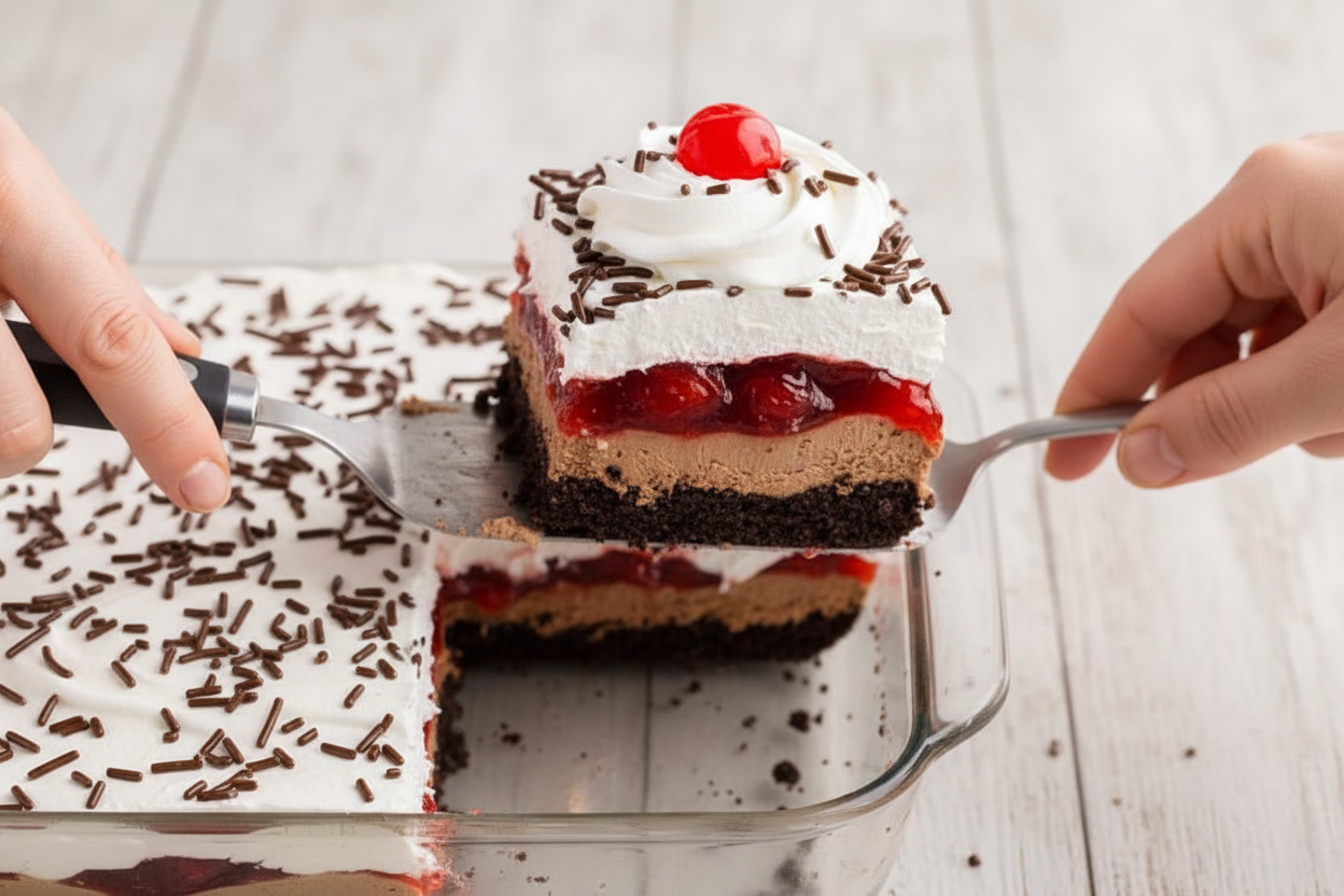 No Bake Chocolate Cherry Lush