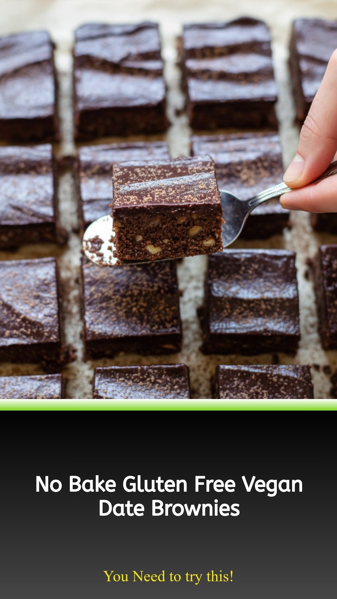 No Bake Date Brownies (GF, DF, Vegan option)