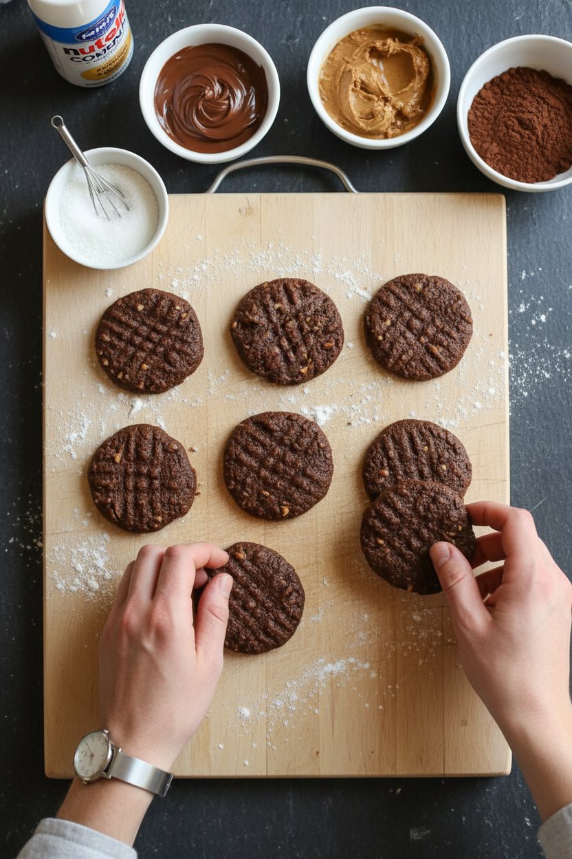 EASY 5-Ingredient Nutella Almond Butter Cookies
