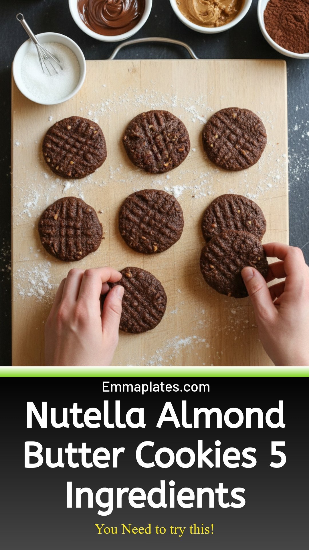 EASY 5-Ingredient Nutella Almond Butter Cookies