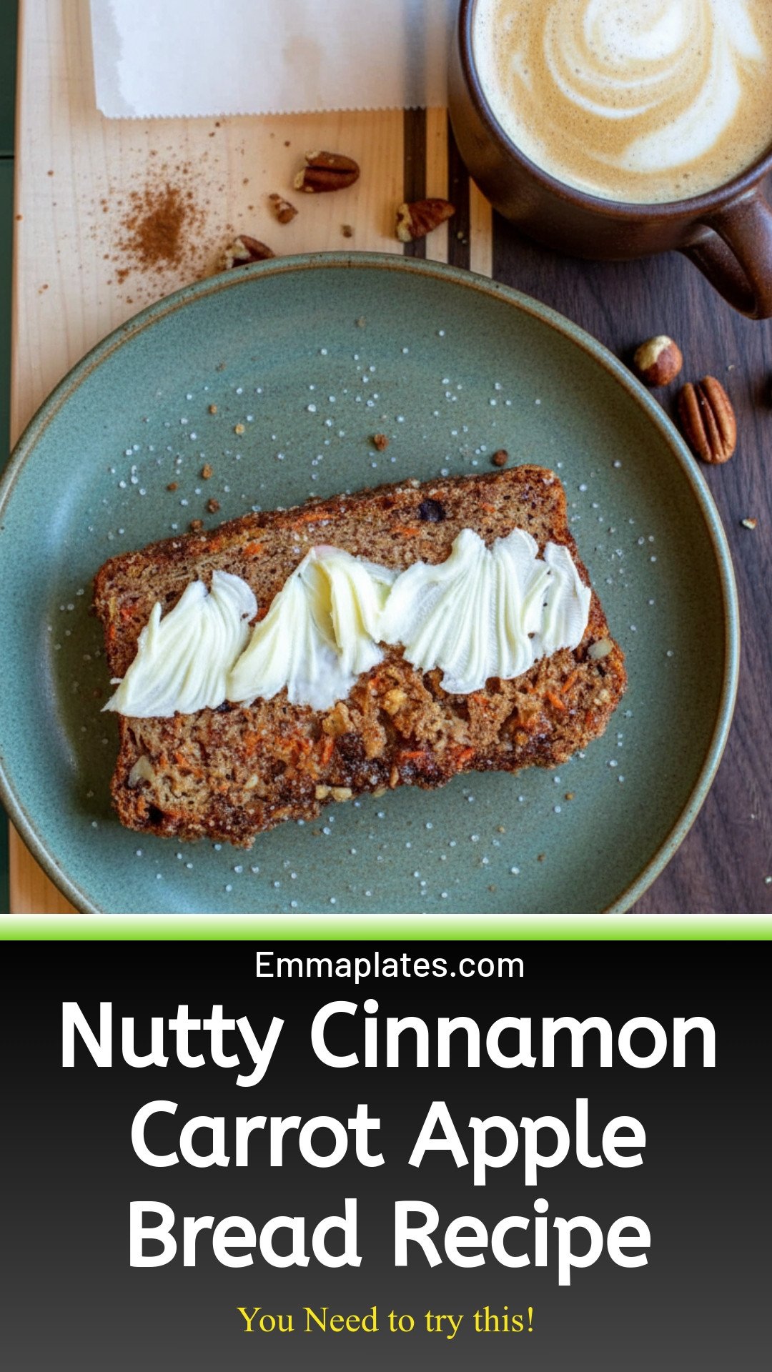 Nutty Super Moist Cinnamon Carrot Apple Bread Recipe