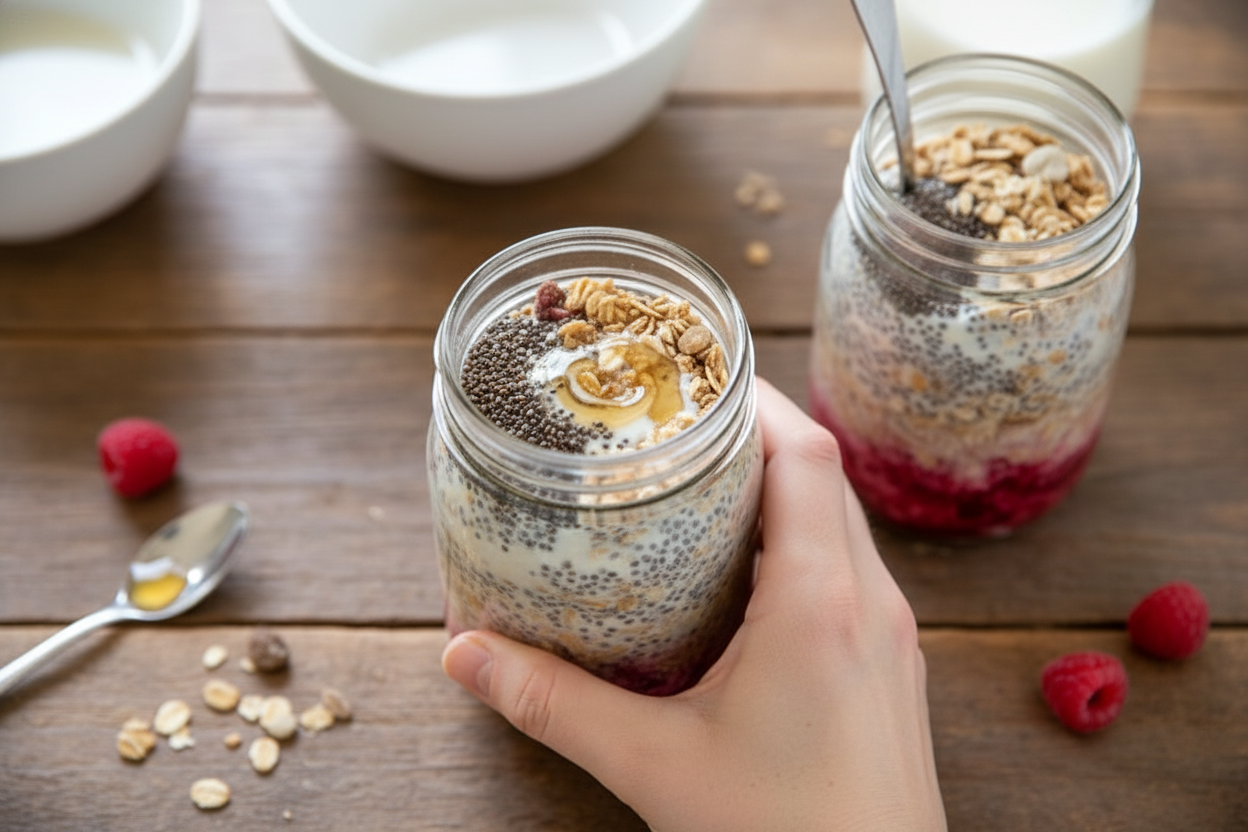 Overnight Breakfast Raspberry Muesli
