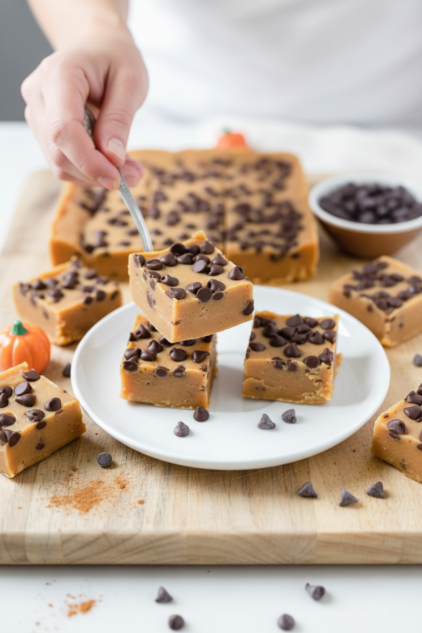 Pumpkin Fudge with Peanut Butter and Chocolate Chips