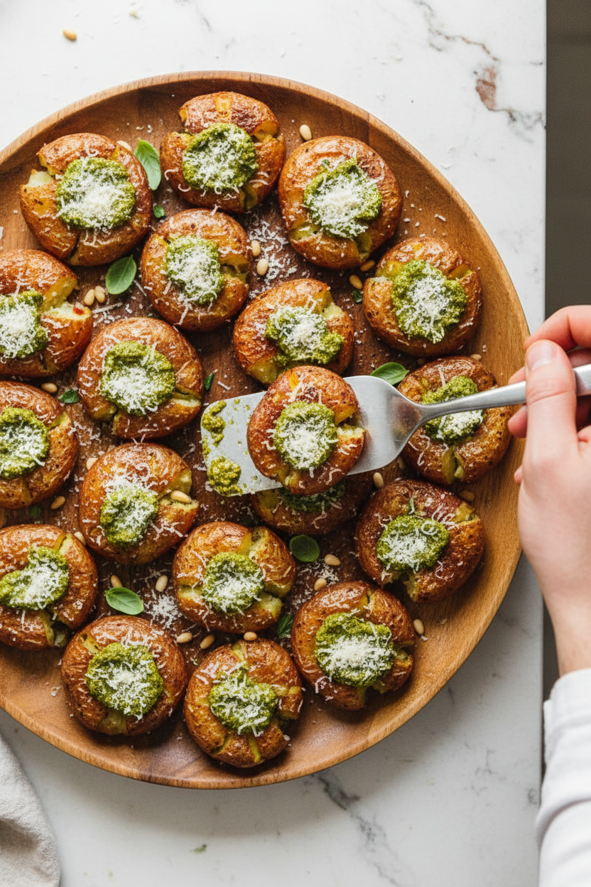 Pesto Smashed Red Potatoes