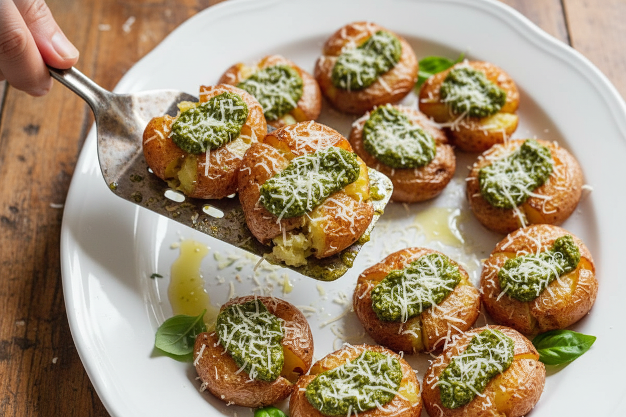 Pesto Smashed Red Potatoes