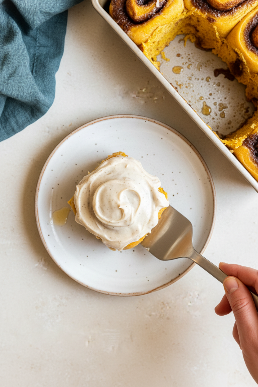 Pumpkin Cinnamon Rolls with Brown Butter Frosting