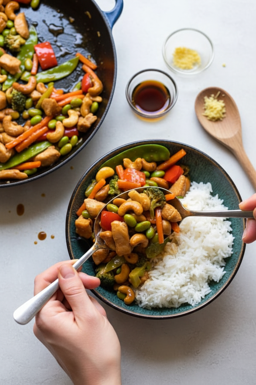 Quick Cashew Chicken Skillet
