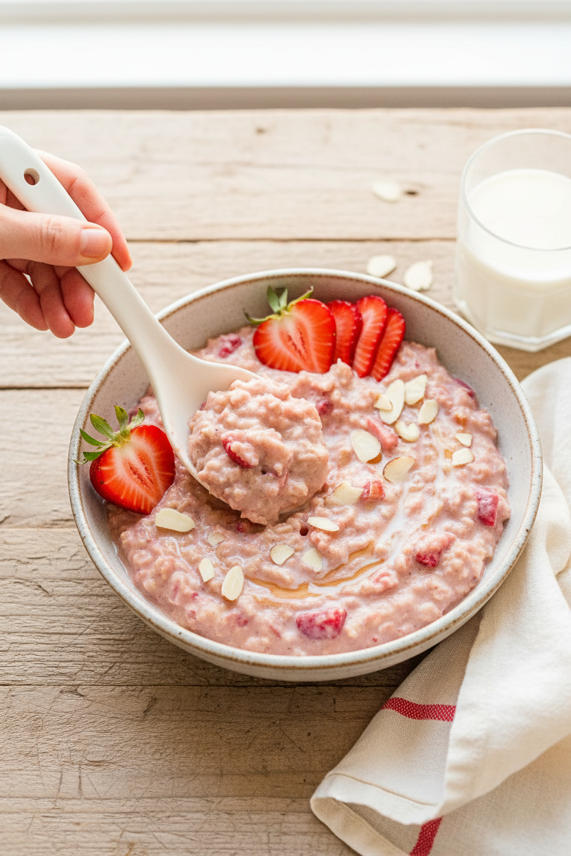 Dreamy Strawberry Oatmeal (15 Minutes)