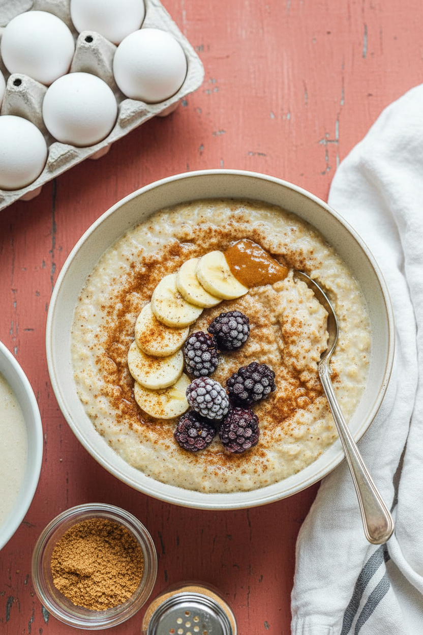 Quick Egg White Oatmeal (3 Ingredients)