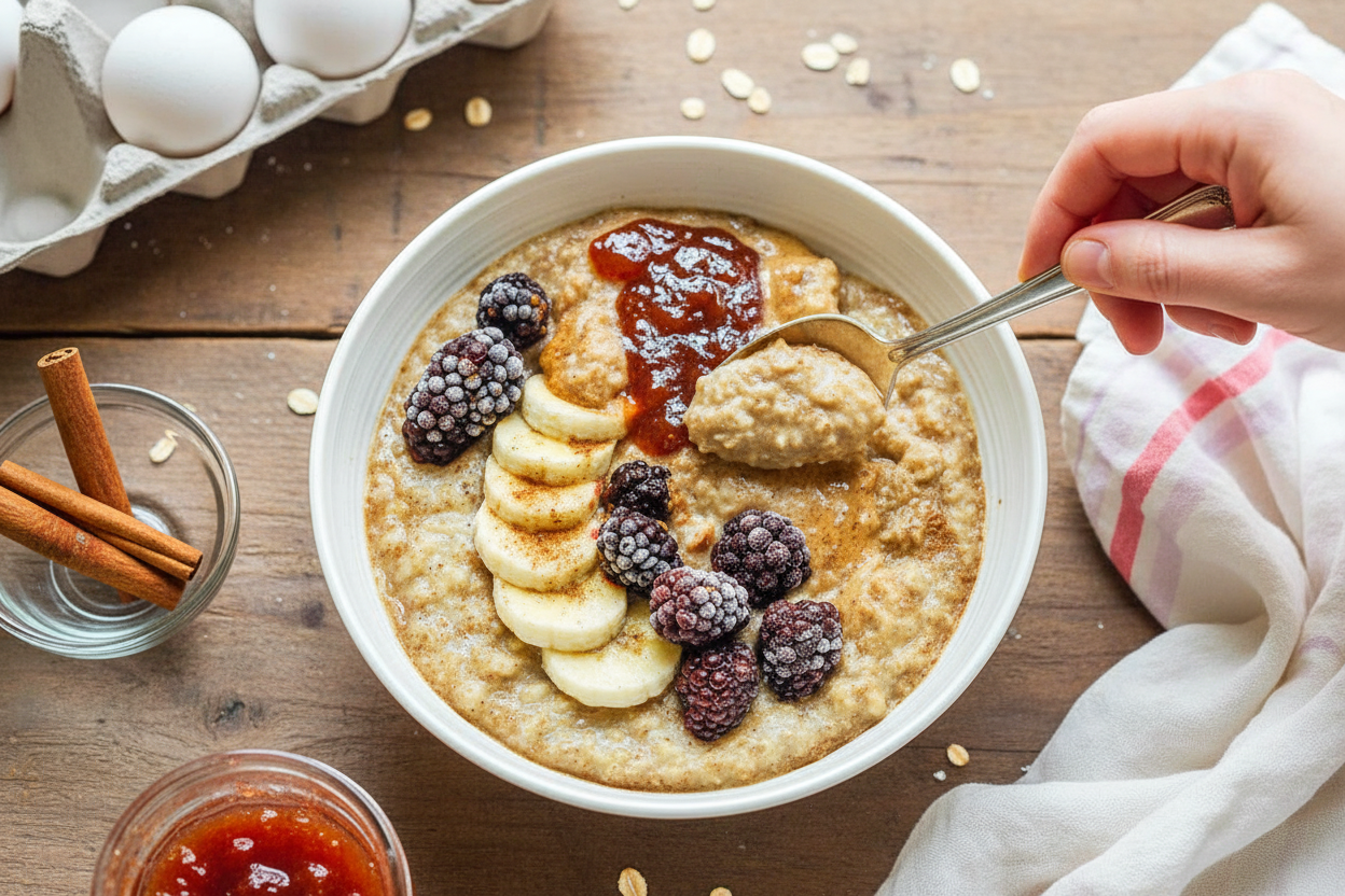 Quick Egg White Oatmeal (3 Ingredients)