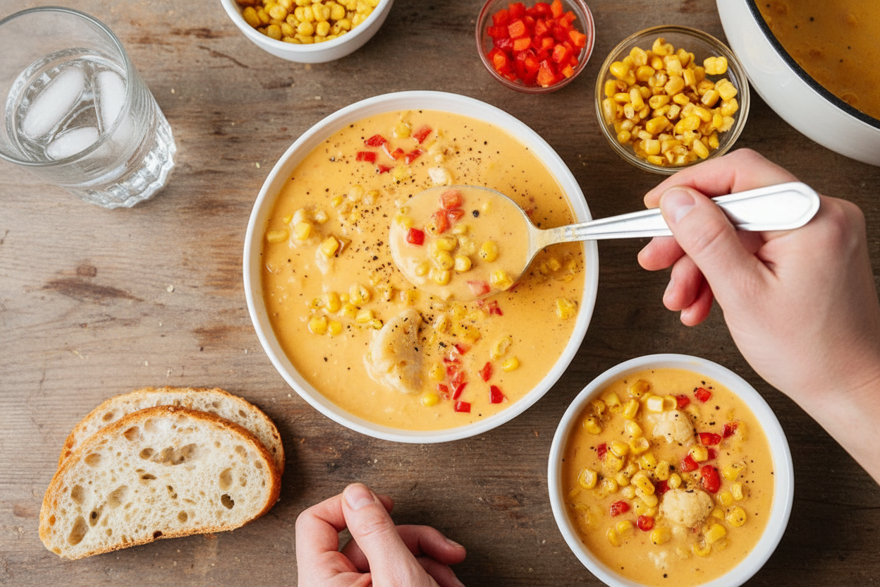 Quick Vegan Corn Chowder (No Potatoes!)