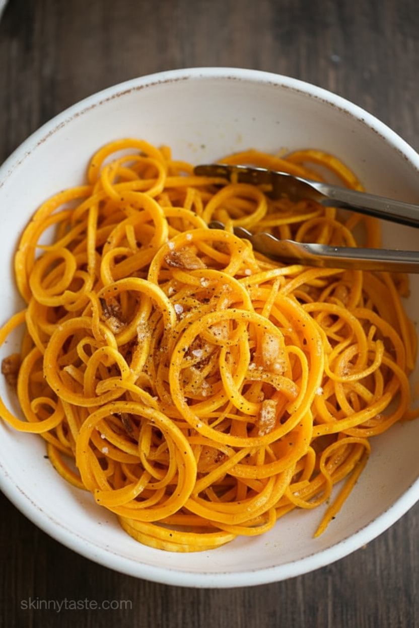 Roasted Spiralized Butternut Squash Noodles
