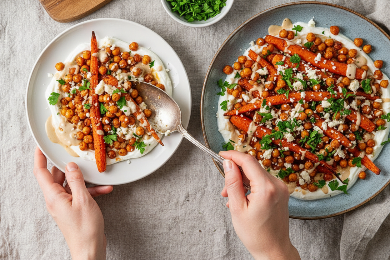 Roasted Carrots and Crispy Chickpeas Recipe