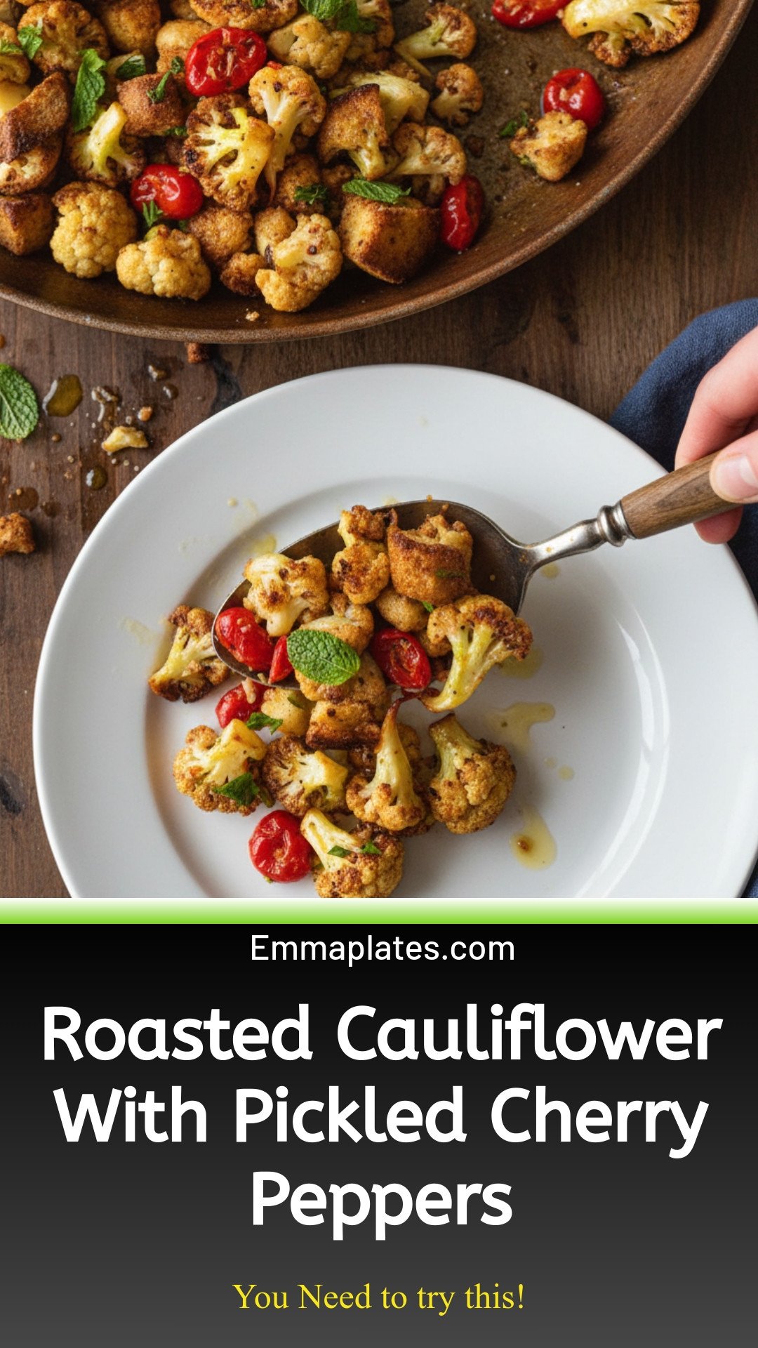 Roasted Cauliflower With Pickled Cherry Peppers