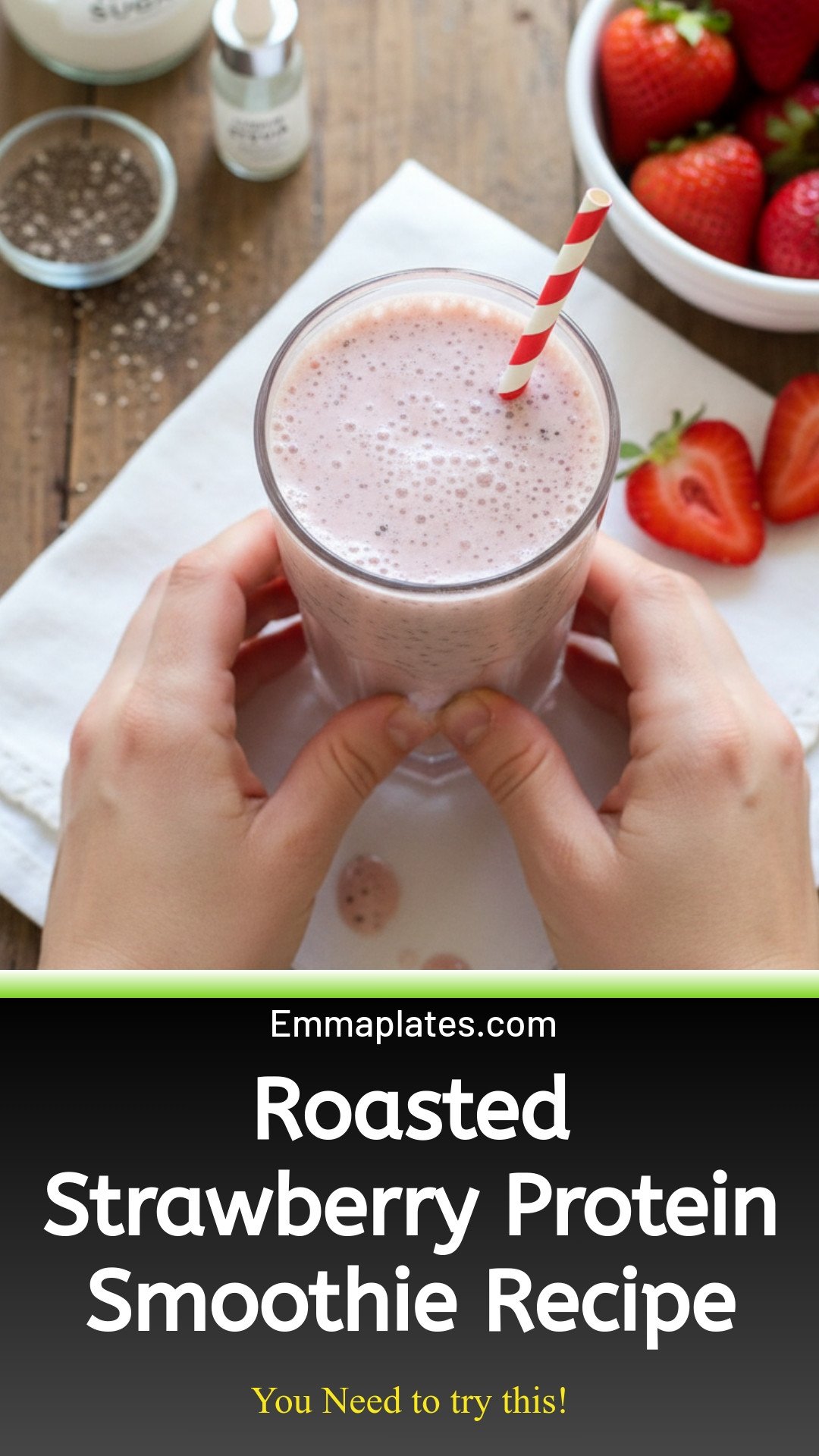 Roasted Strawberry Protein Smoothie