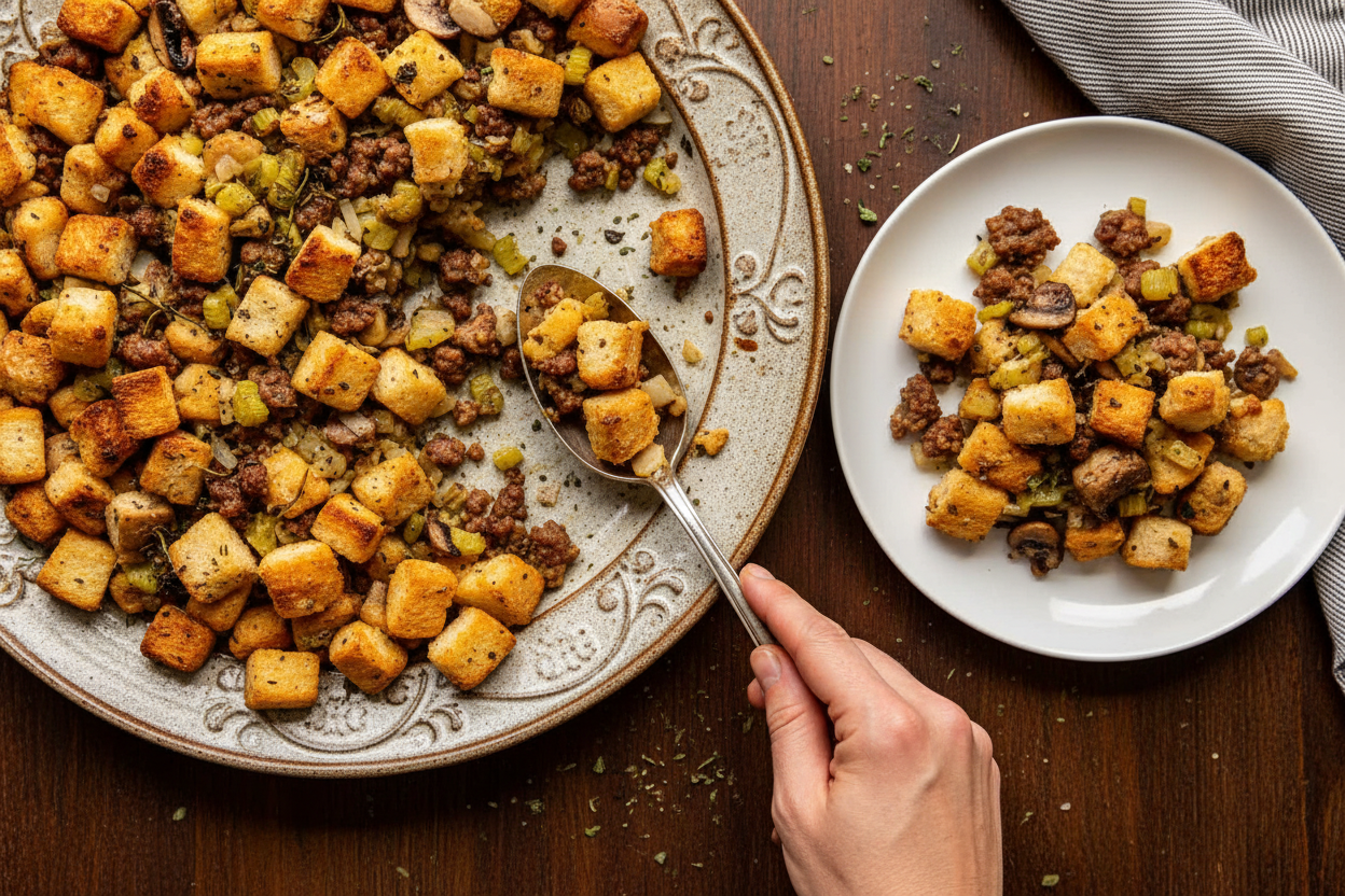Sausage Mushroom Stuffing